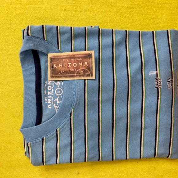 T-SHIRT ARIZONA JEAN COMPANY large 14/16 - Light Blue - With stripes - Picture 12 of 12